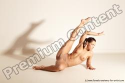 Nude Gymnastic poses Woman White Moving poses Athletic medium brown Dynamic poses Pinup